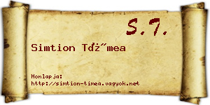 Simtion Tímea névjegykártya